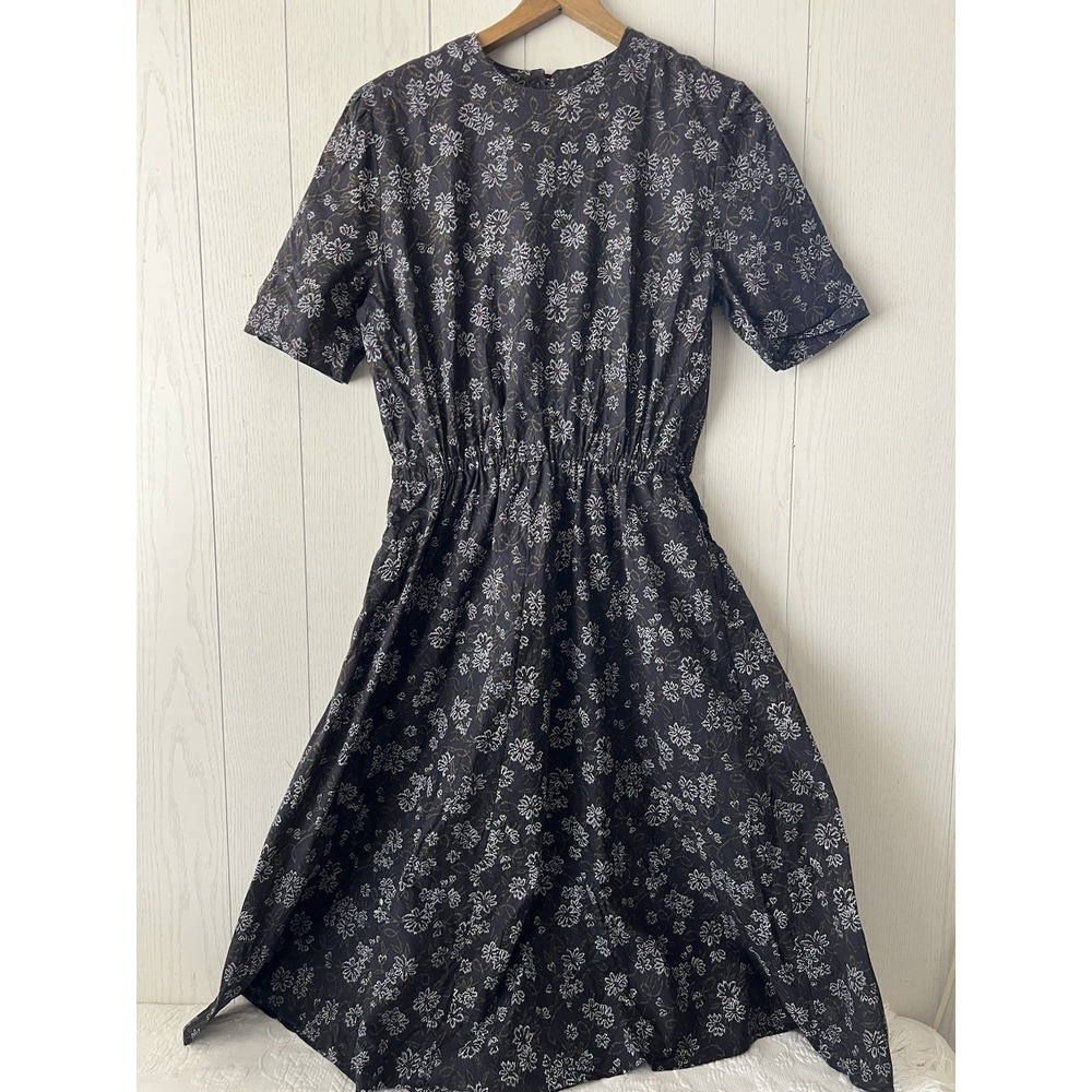 Women’s Black Floral Asymmetrical Vintage Dress